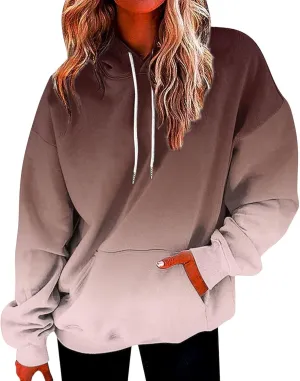 Tie-Dye Hoodies for Women Drawstring Sweatshirt Pullover Tops Oversized Casual Hooded Sweatshirt 2024 Trendy Sweater