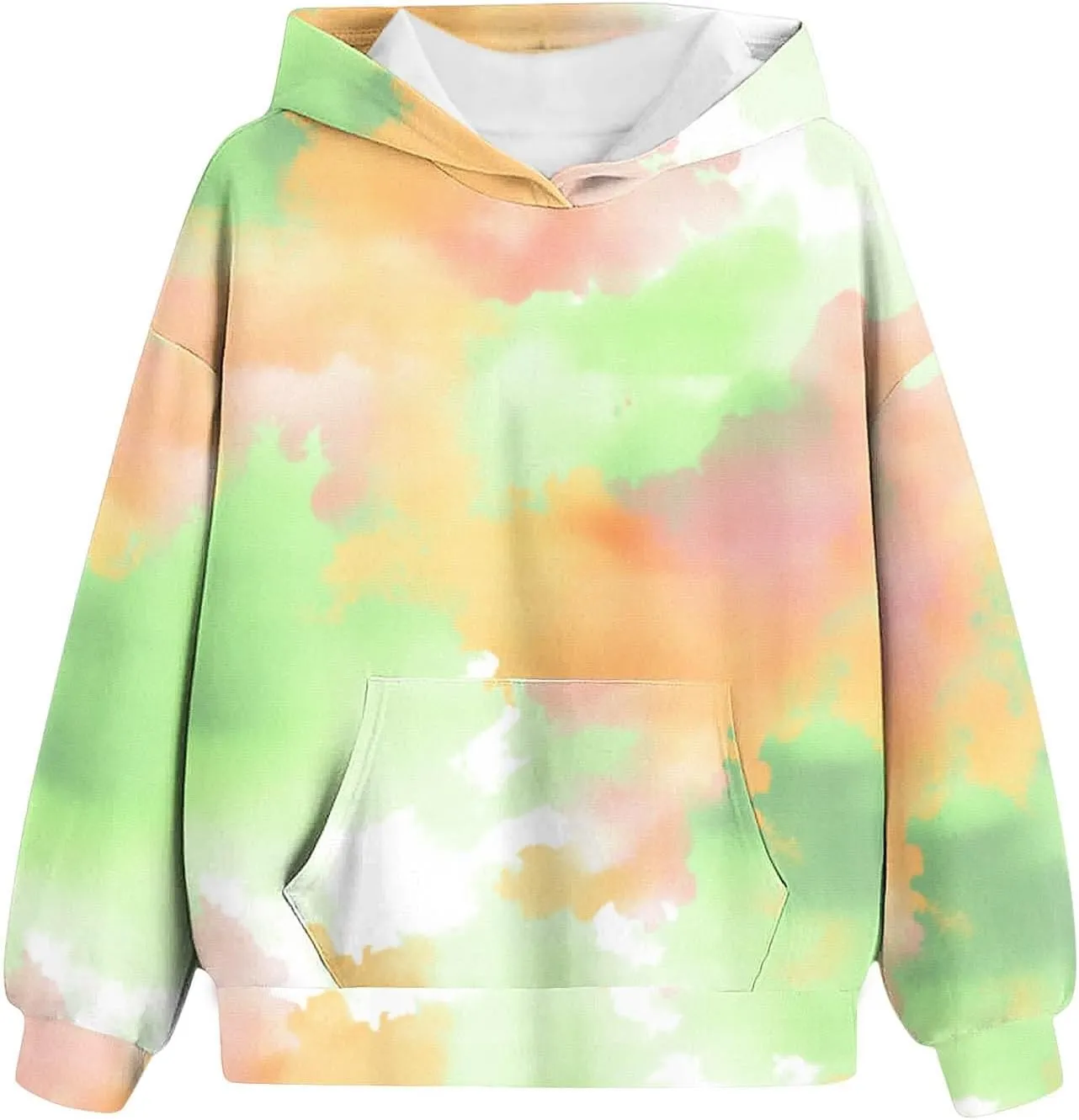 Tie Dye Oversized Hoodies for Women Trendy Casual Long Sleeve Hooded Pullover Tops Preppy Sweatshirts with Pocket
