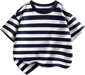 Toddler Baby Infant Cotton Soft T Shirt Striped Loose Soft Oversized Tees Tops Newborn Summer Casual Funny Comfy Shirt