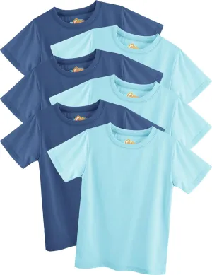 Toddler Boy Tshirt 6 Pack, Toddler Boy Shirts Short Sleeve with Crew-Neck, Soft Cotton Plain Toddler Shirts Multicolor, 4T