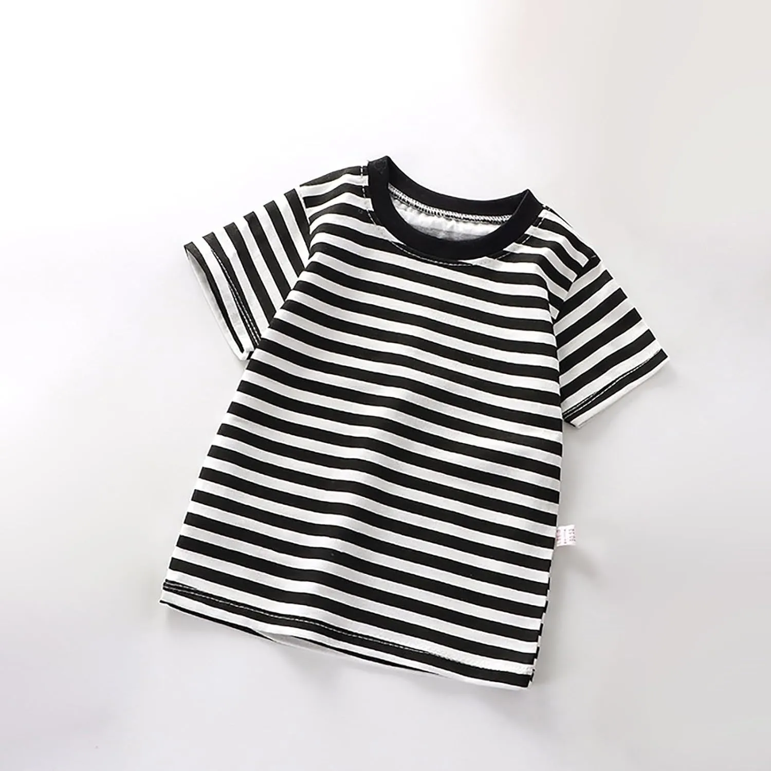Toddler Boys Girls Striped T Shirts Short Sleeve Cotton Tops for Kids Crewneck Color Block Loose Fit Boys' Clothing Sets