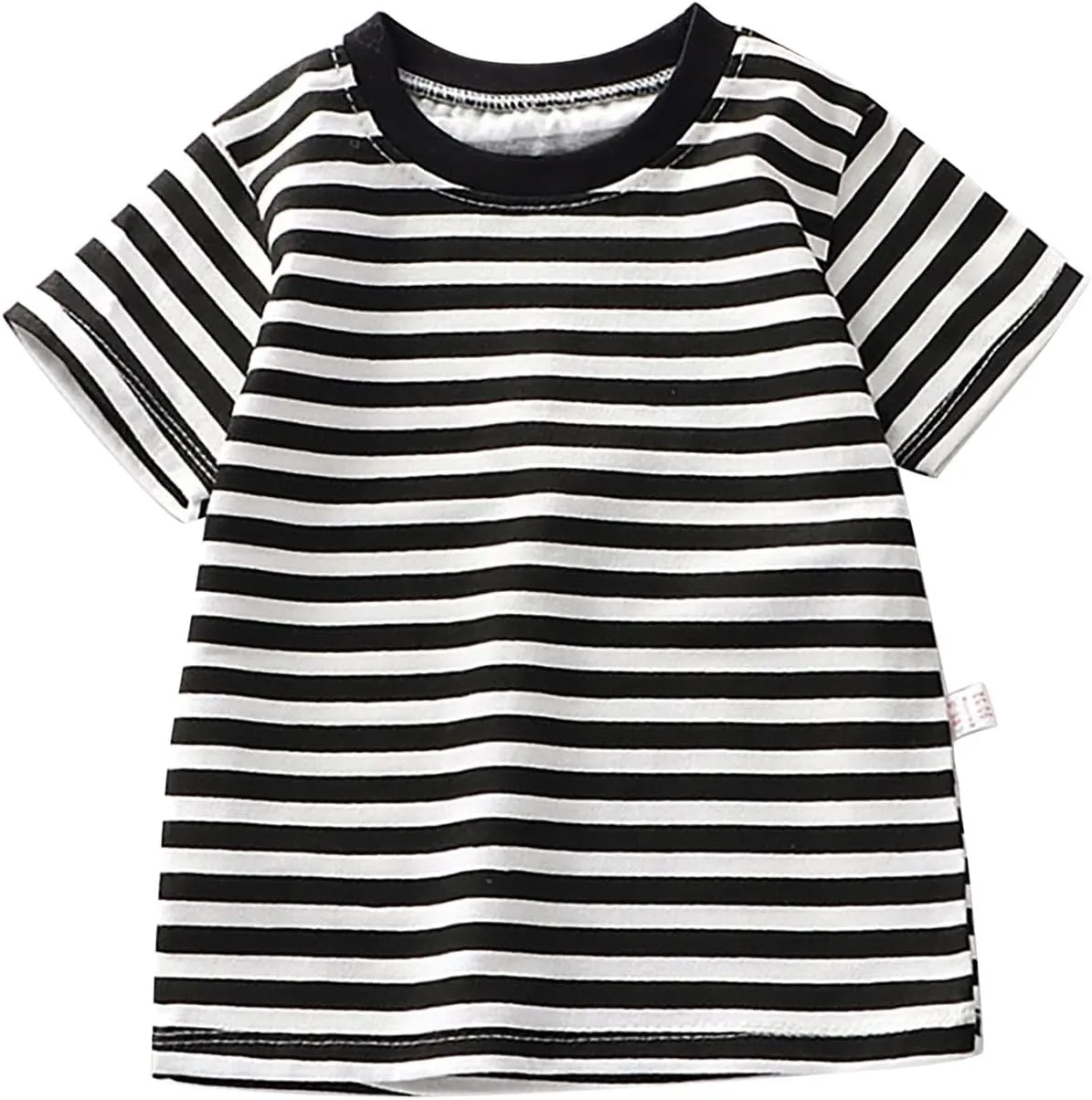 Toddler Boys Girls Striped T Shirts Short Sleeve Cotton Tops for Kids Crewneck Color Block Loose Fit Boys' Clothing Sets