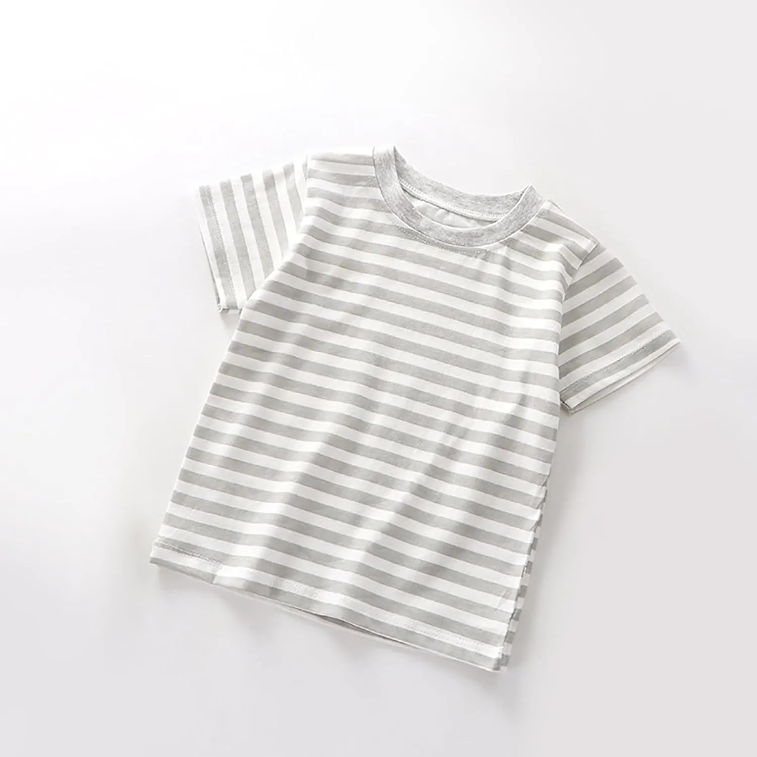 Toddler Boys Girls Striped T Shirts Short Sleeve Cotton Tops for Kids Crewneck Color Block Loose Fit Boys' Clothing Sets