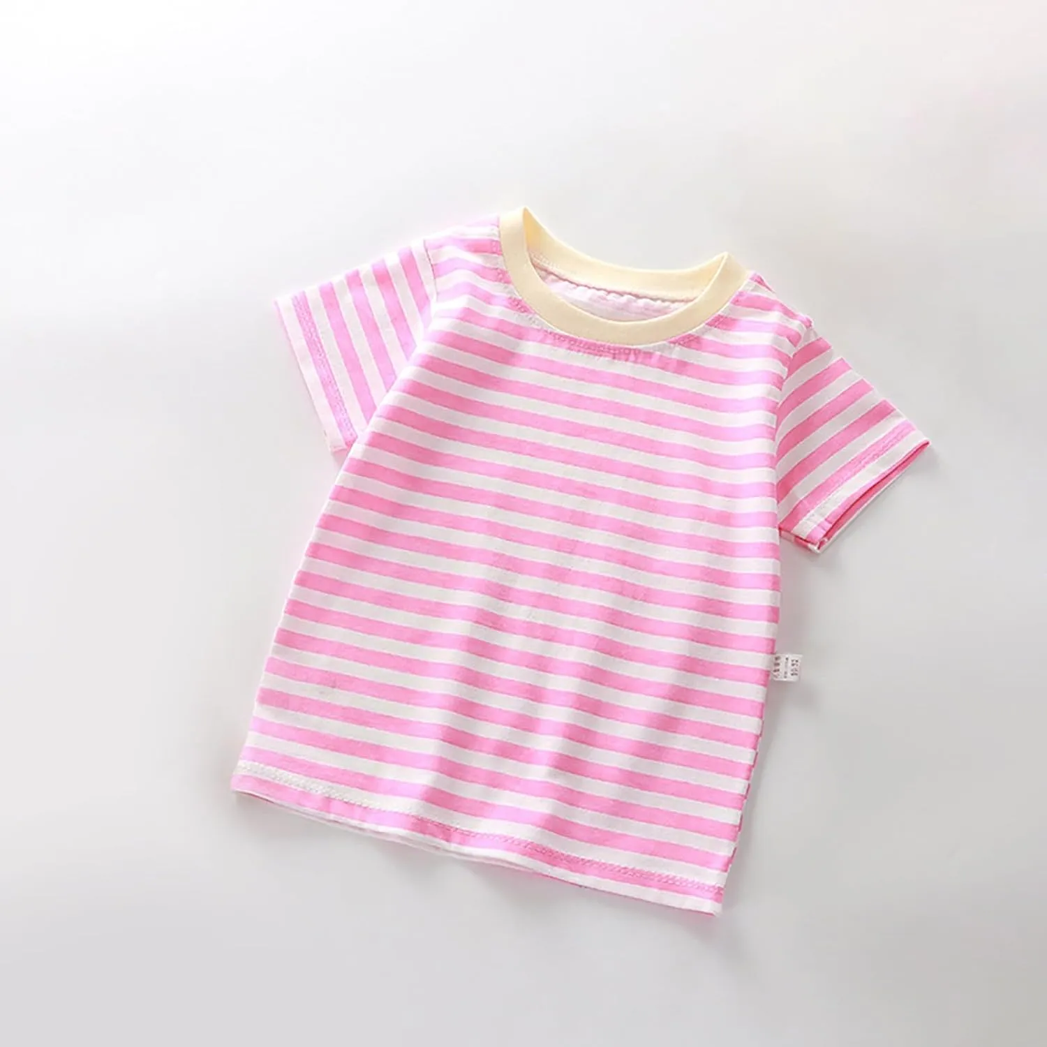Toddler Boys Girls Striped T Shirts Short Sleeve Cotton Tops for Kids Crewneck Color Block Loose Fit Boys' Clothing Sets