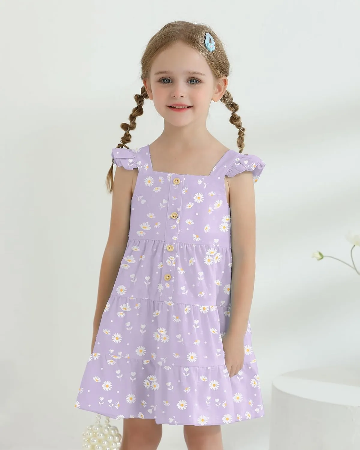 Toddler Girl Dress Summer Baby Girls Dresses 2025 Fly Sleeve Casual Floral Princess Toddler Dresses