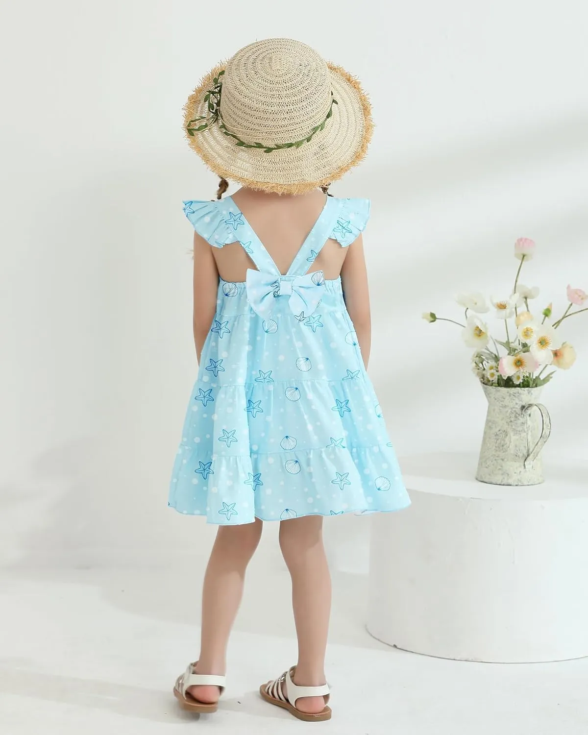 Toddler Girl Dress Summer Baby Girls Dresses 2025 Fly Sleeve Casual Floral Princess Toddler Dresses