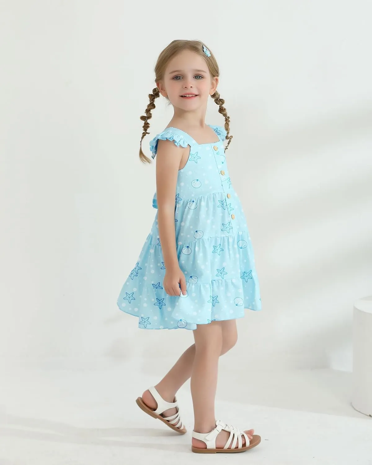 Toddler Girl Dress Summer Baby Girls Dresses 2025 Fly Sleeve Casual Floral Princess Toddler Dresses