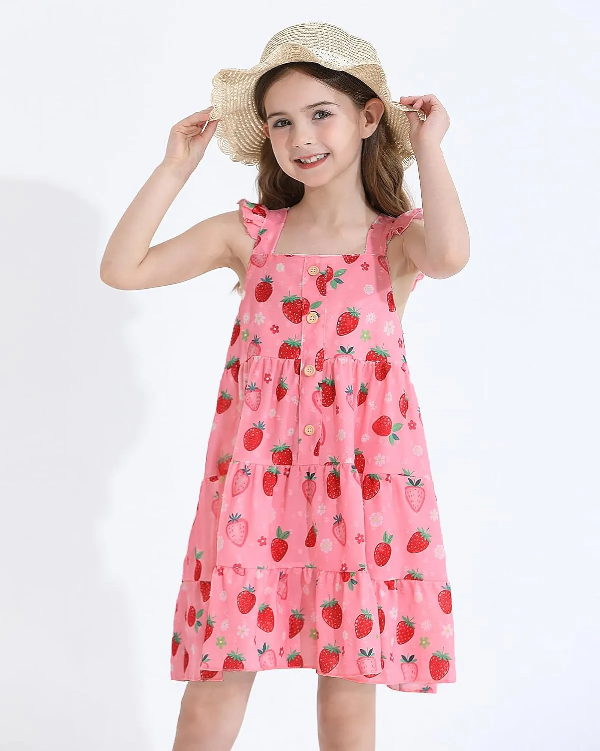 Toddler Girl Dress Summer Baby Girls Dresses 2025 Fly Sleeve Casual Floral Princess Toddler Dresses