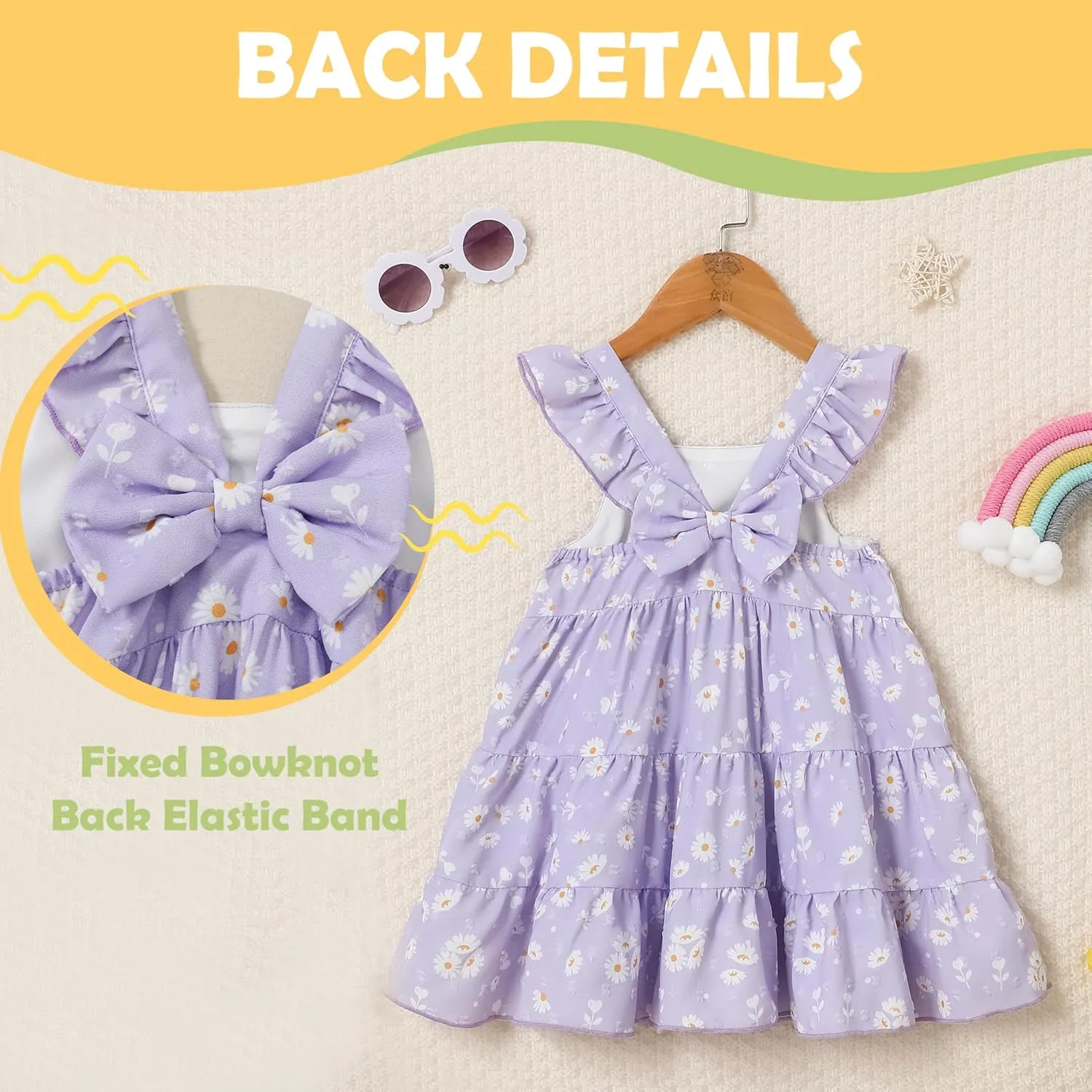 Toddler Girl Dress Summer Baby Girls Dresses 2025 Fly Sleeve Casual Floral Princess Toddler Dresses