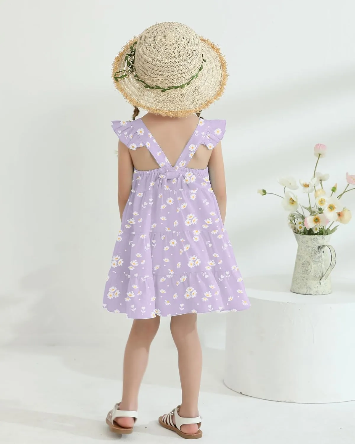 Toddler Girl Dress Summer Baby Girls Dresses 2025 Fly Sleeve Casual Floral Princess Toddler Dresses