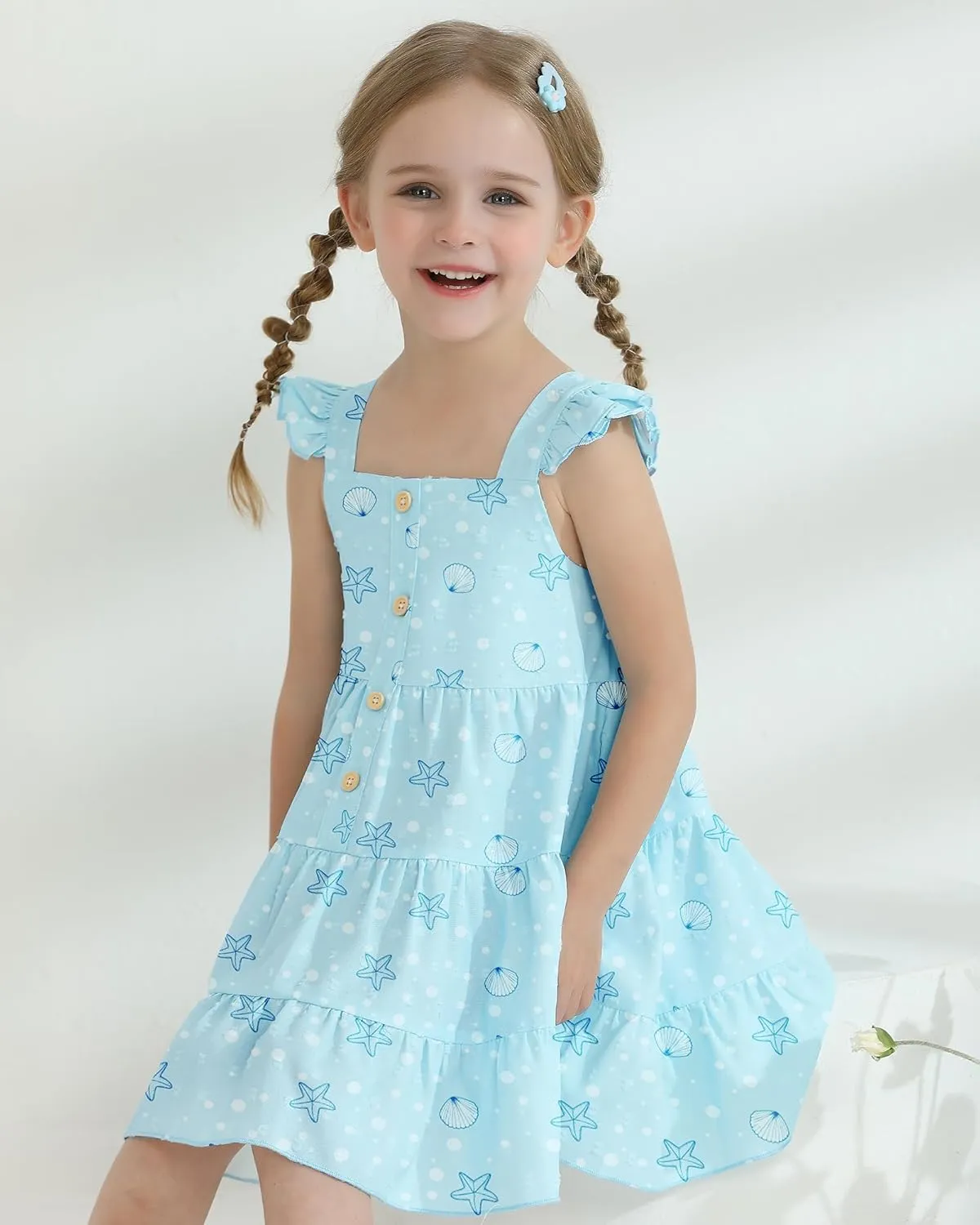 Toddler Girl Dress Summer Baby Girls Dresses 2025 Fly Sleeve Casual Floral Princess Toddler Dresses