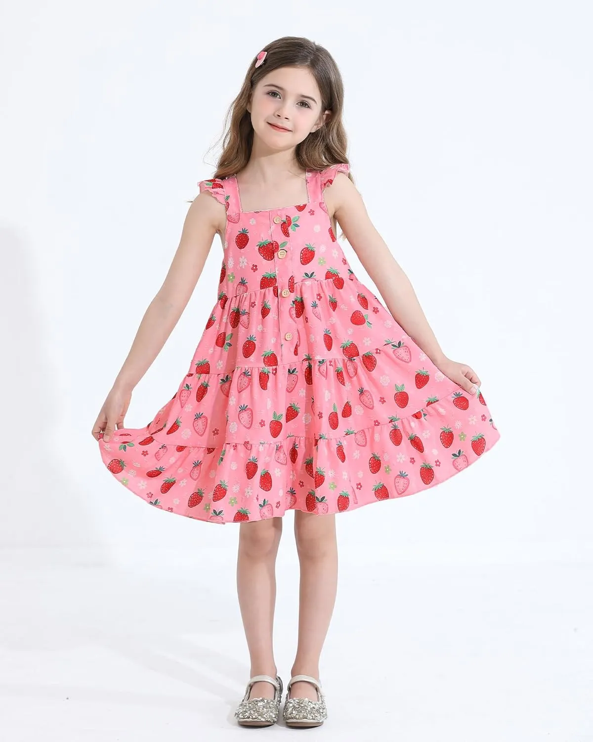 Toddler Girl Dress Summer Baby Girls Dresses 2025 Fly Sleeve Casual Floral Princess Toddler Dresses