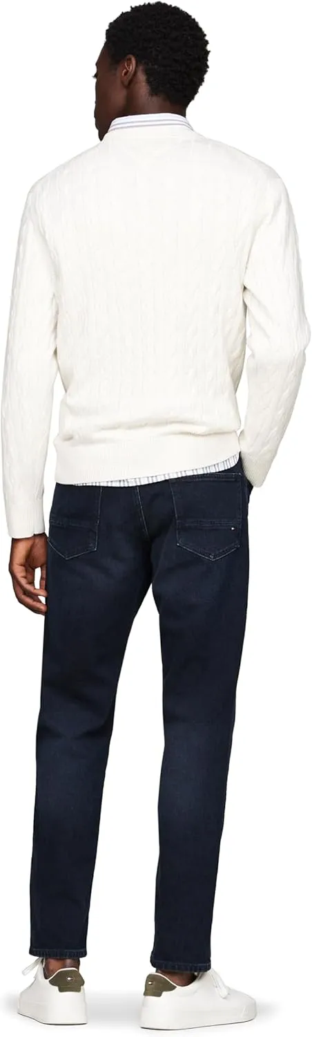 Tommy Hilfiger Men's Cable Knit Crewneck Sweater Lightweight Pullover