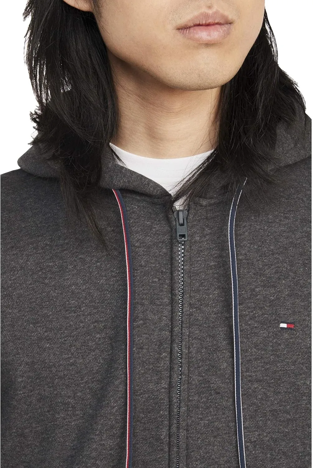 Tommy Hilfiger Men's Long Sleeve Fleece Zip Up Hoodie Sweatshirt