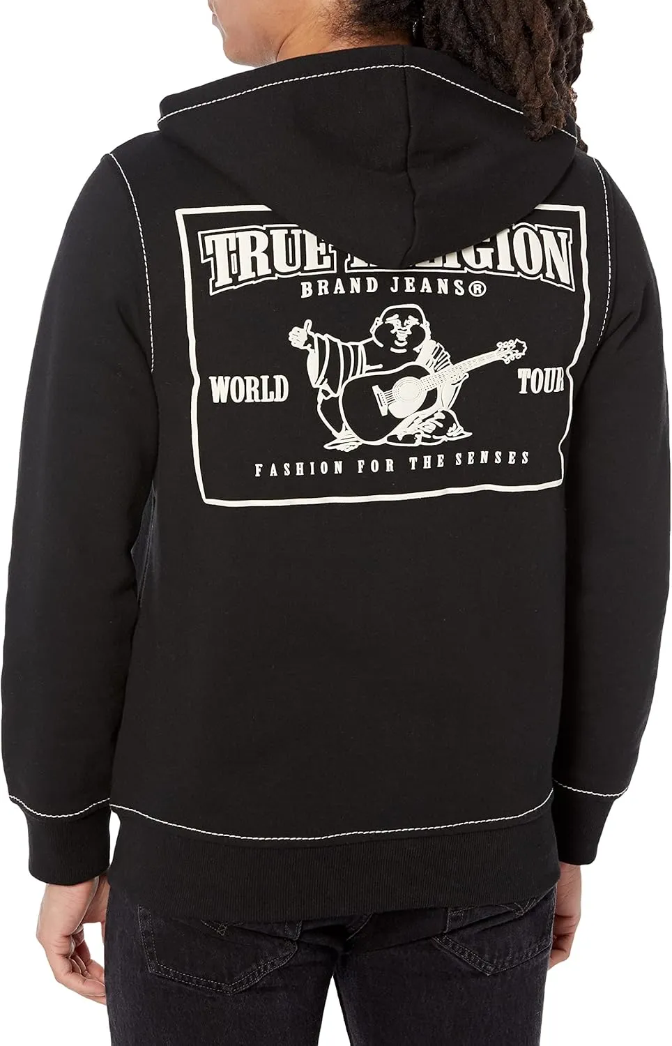 True Religion Men's Big T Zip Up Hoodie