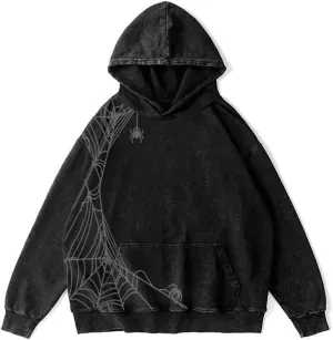 Unisex Y2K Graphic Hoodies Mens Oversized Vintage Hoodies Acid Washed Sweatshirt Casual Streetwear