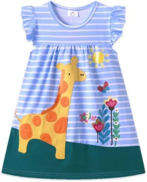 VIKITA Girls Dresses Summer Short Sleeve Clothes School Outfits for Kids 2-12 Years