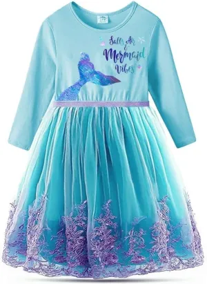VIKITA Girls Dresses Winter Long Sleeve Party Gifts for Girls 3-7 Years