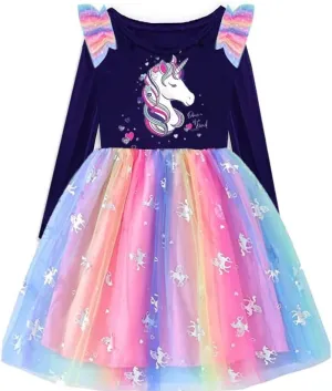 VIKITA Girls Dresses Winter Long Sleeve Party Gifts for Girls 3-7 Years