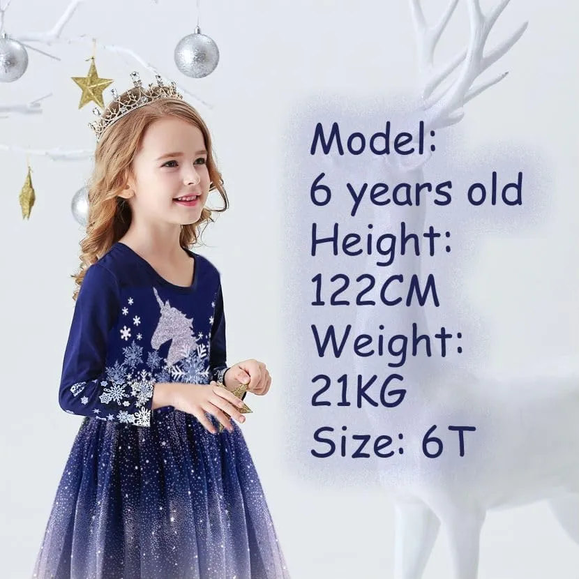 VIKITA Girls Dresses Winter Long Sleeve Party Gifts for Girls 3-7 Years