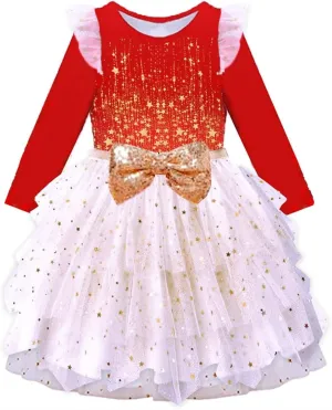 VIKITA Girls Dresses Winter Long Sleeve Party Gifts for Girls 3-7 Years