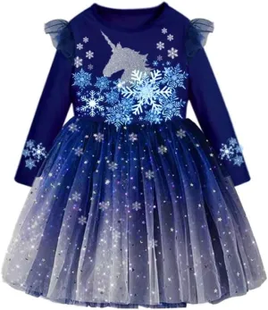 VIKITA Girls Dresses Winter Long Sleeve Party Gifts for Girls 3-7 Years