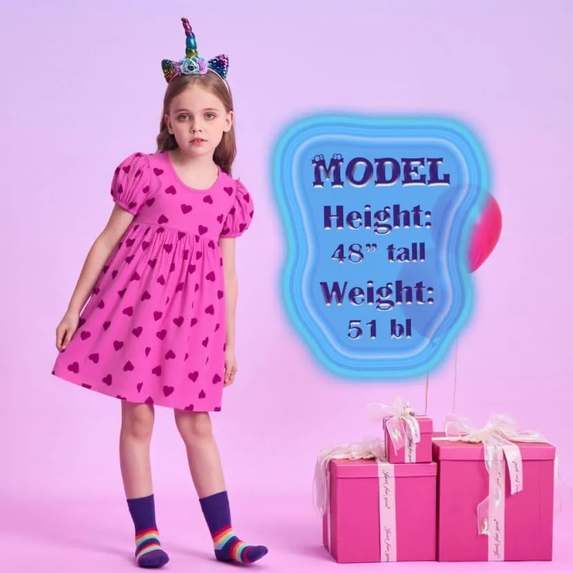 VIKITA Summer Girls Dresses Short Sleeve Casual Toddler Girl Clothes Schoold Outfits for Kids