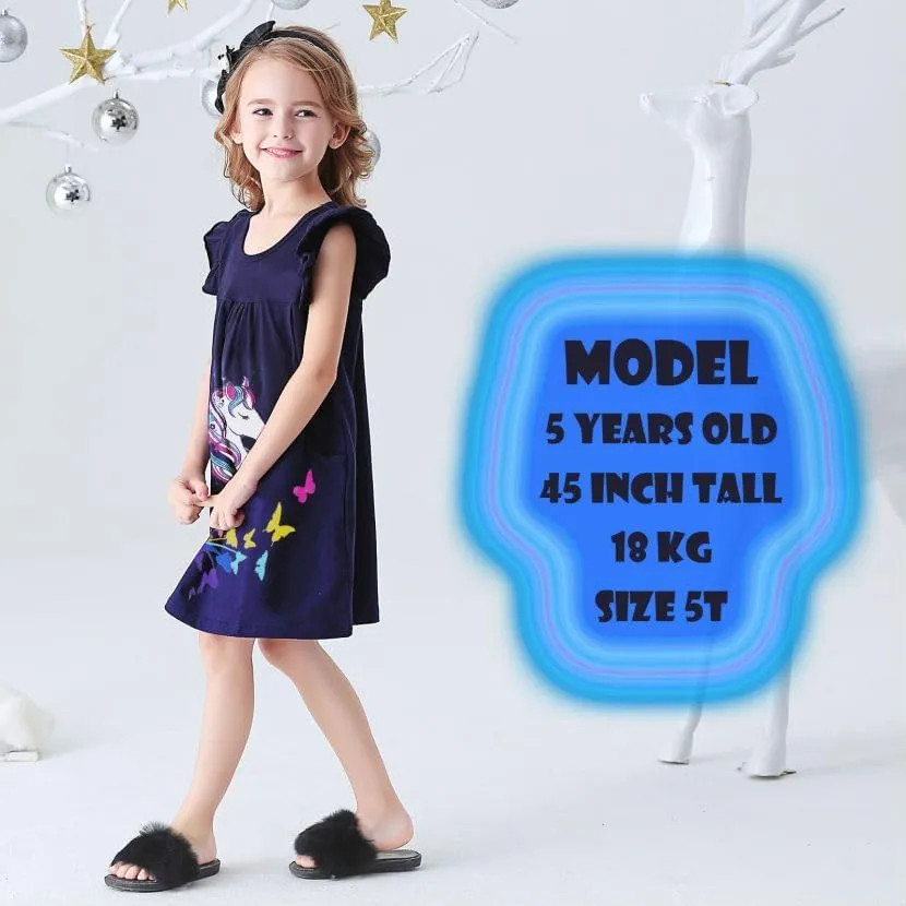 VIKITA Summer Girls Dresses Short Sleeve Casual Toddler Girl Clothes Schoold Outfits for Kids