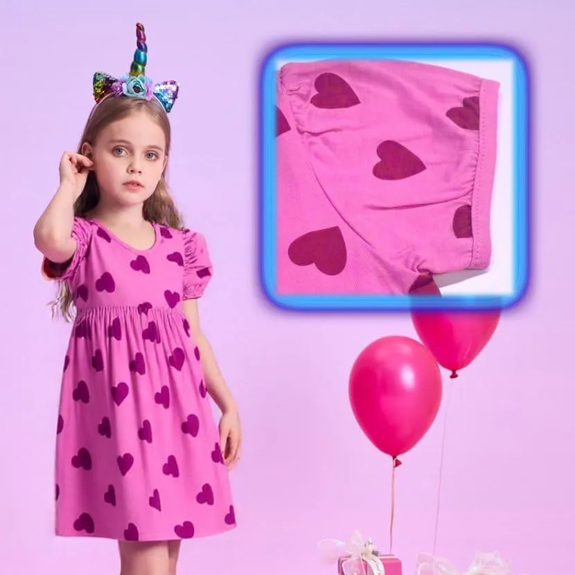 VIKITA Summer Girls Dresses Short Sleeve Casual Toddler Girl Clothes Schoold Outfits for Kids