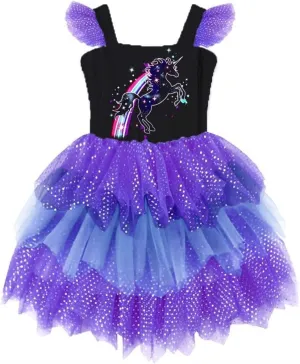 VIKITA Toddler Girls Dresses Summer Sleeveless Polyester Tutu Dresses for Girls 3-12 Years