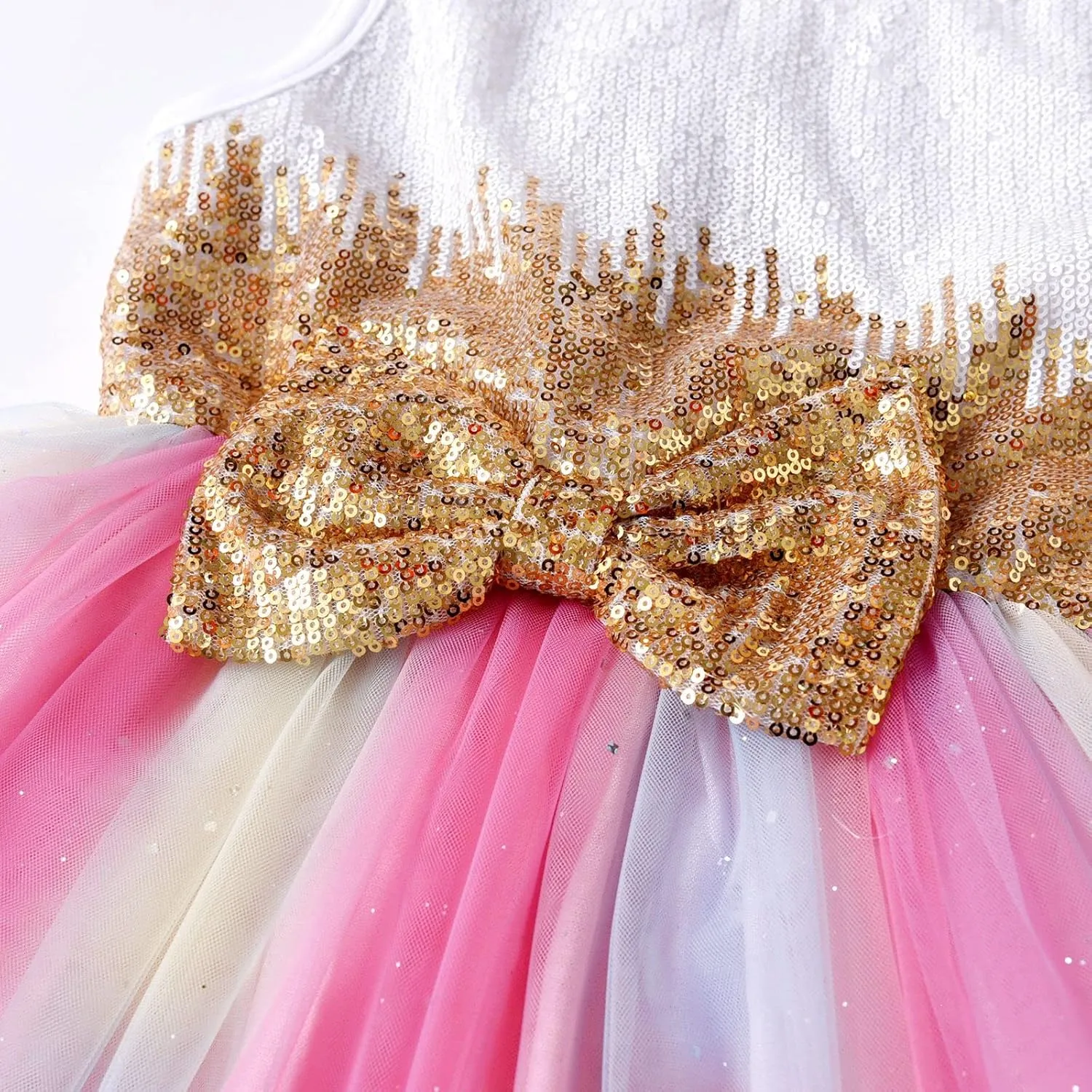 VIKITA Toddler Girls Dresses Summer Sleeveless Polyester Tutu Dresses for Girls 3-12 Years