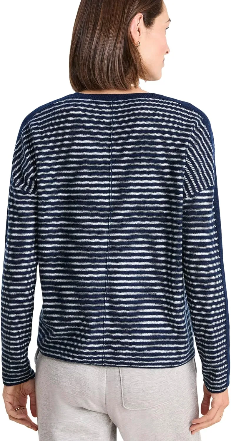 vineyard vines Women's Seaspun Cashmere Striped Crewneck Sweater