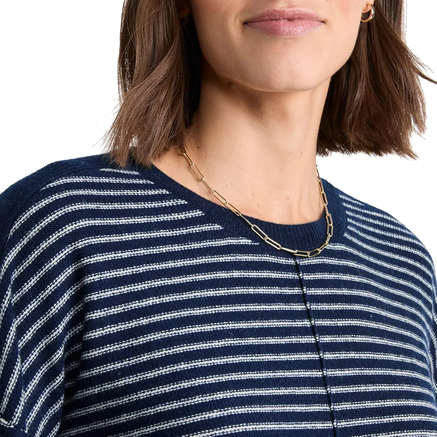 vineyard vines Women's Seaspun Cashmere Striped Crewneck Sweater