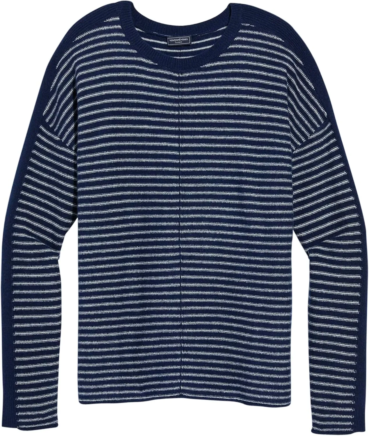 vineyard vines Women's Seaspun Cashmere Striped Crewneck Sweater