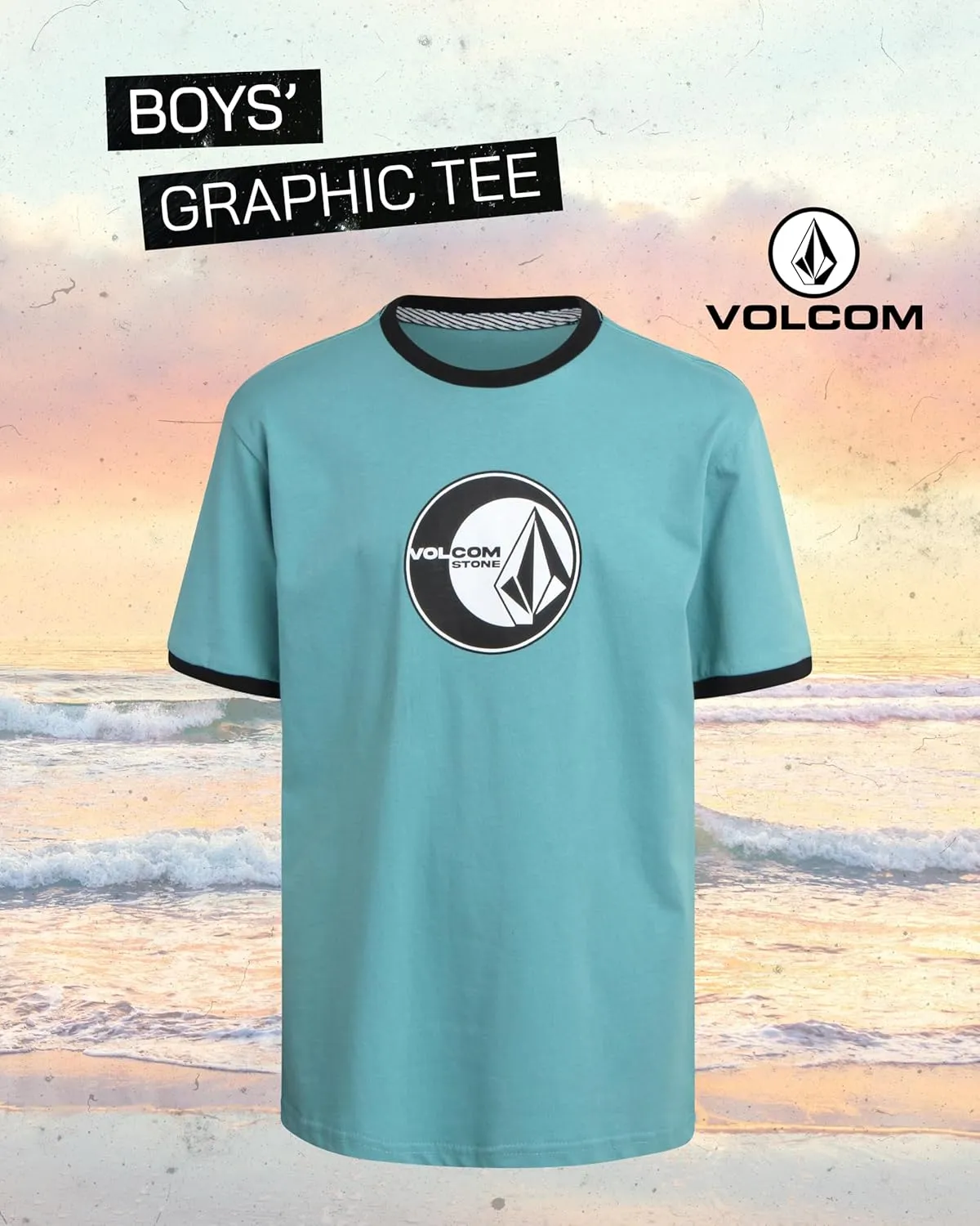 Volcom Boys T Shirt - Cotton Blend Short Sleeve Graphic Tees Casual Graphic T Shirts - Cool Shirts for Boys (Size 8-16)