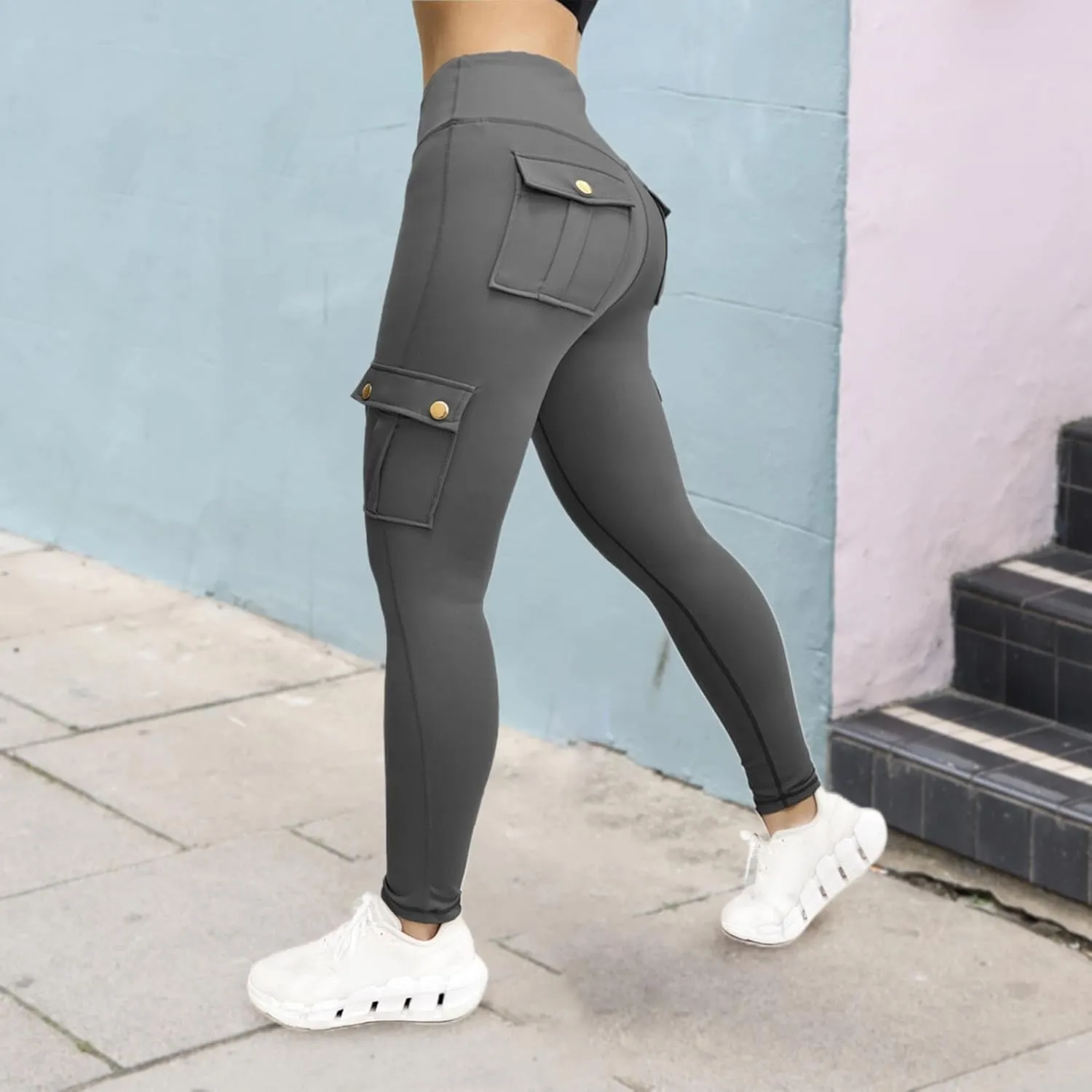 Wide Leg Pants Woman High Waist Yoga Pants Thermal Stripe Print Imitation Denim Leggings Tights Hiking Pant Outfits
