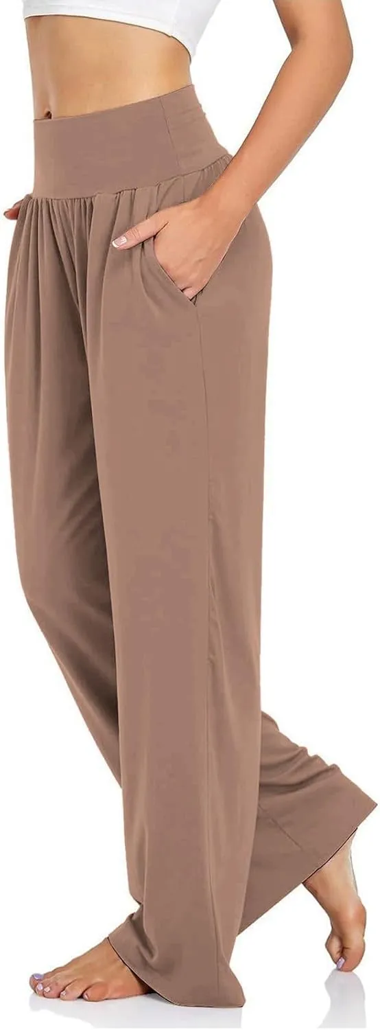 Wide Leg Yoga Pants for Women High Waist Sports Athletic Lounge Pants Casual Loose Cozy Sweatpants with Pockets