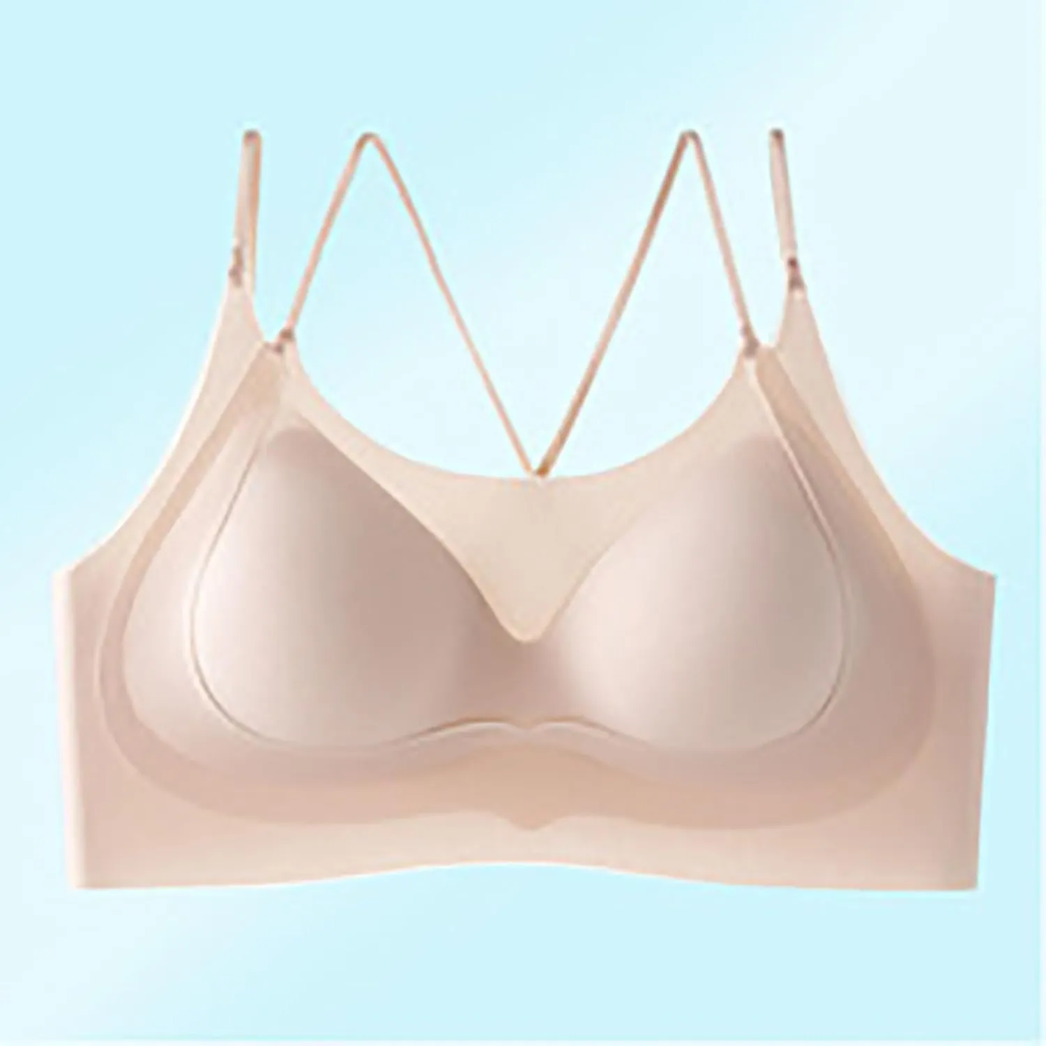 Women Workout Bralettes Breathable Seamless Comfortable Push Up Bra Criss Cross Gym Strappy Crop Top Bralette