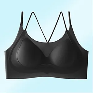 Women Workout Bralettes Breathable Seamless Comfortable Push Up Bra Criss Cross Gym Strappy Crop Top Bralette
