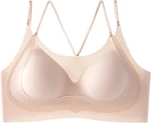 Women Workout Bralettes Breathable Seamless Comfortable Push Up Bra Criss Cross Gym Strappy Crop Top Bralette