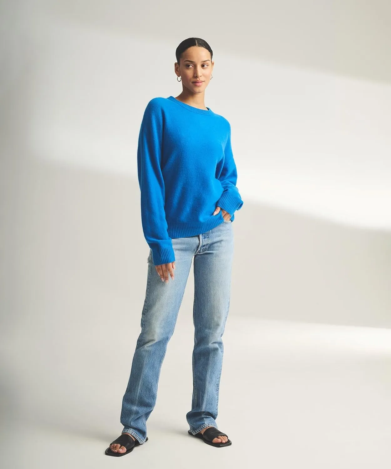 Women's Lightweight Reversible Cashmere Crewneck Sweater