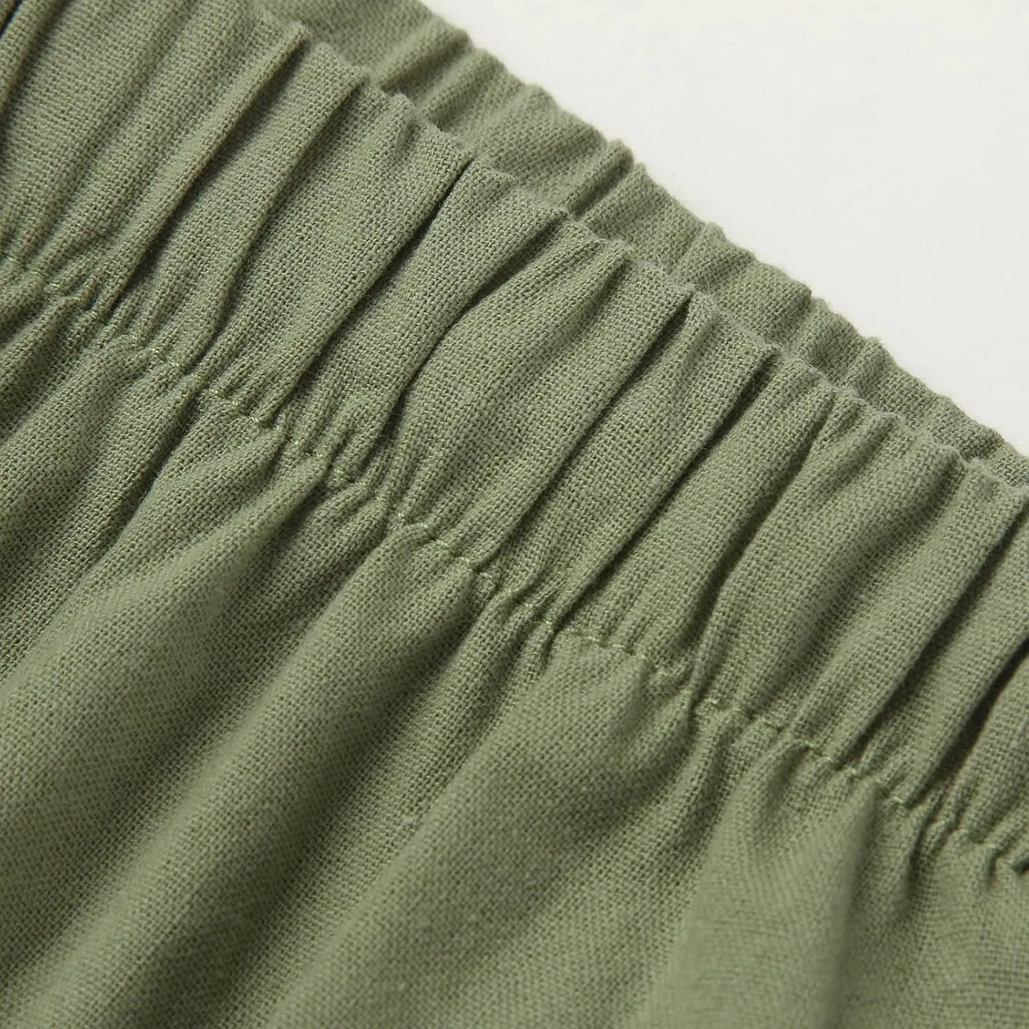 Womens Linen Palazzo Pants Flowy High Waisted Wide Leg Pants Casual Summer Loose Comfy Beach Pant Lightweight Trousers