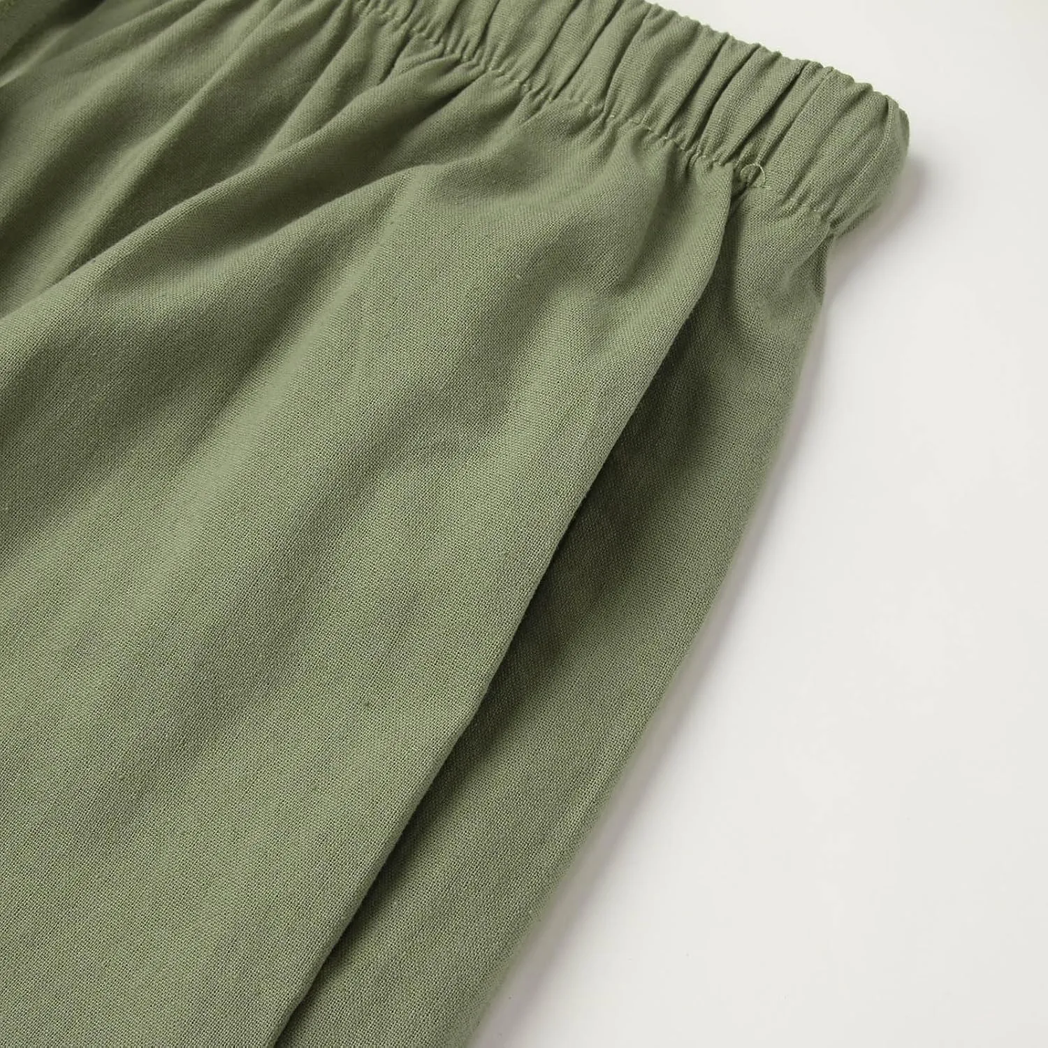 Womens Linen Palazzo Pants Flowy High Waisted Wide Leg Pants Casual Summer Loose Comfy Beach Pant Lightweight Trousers
