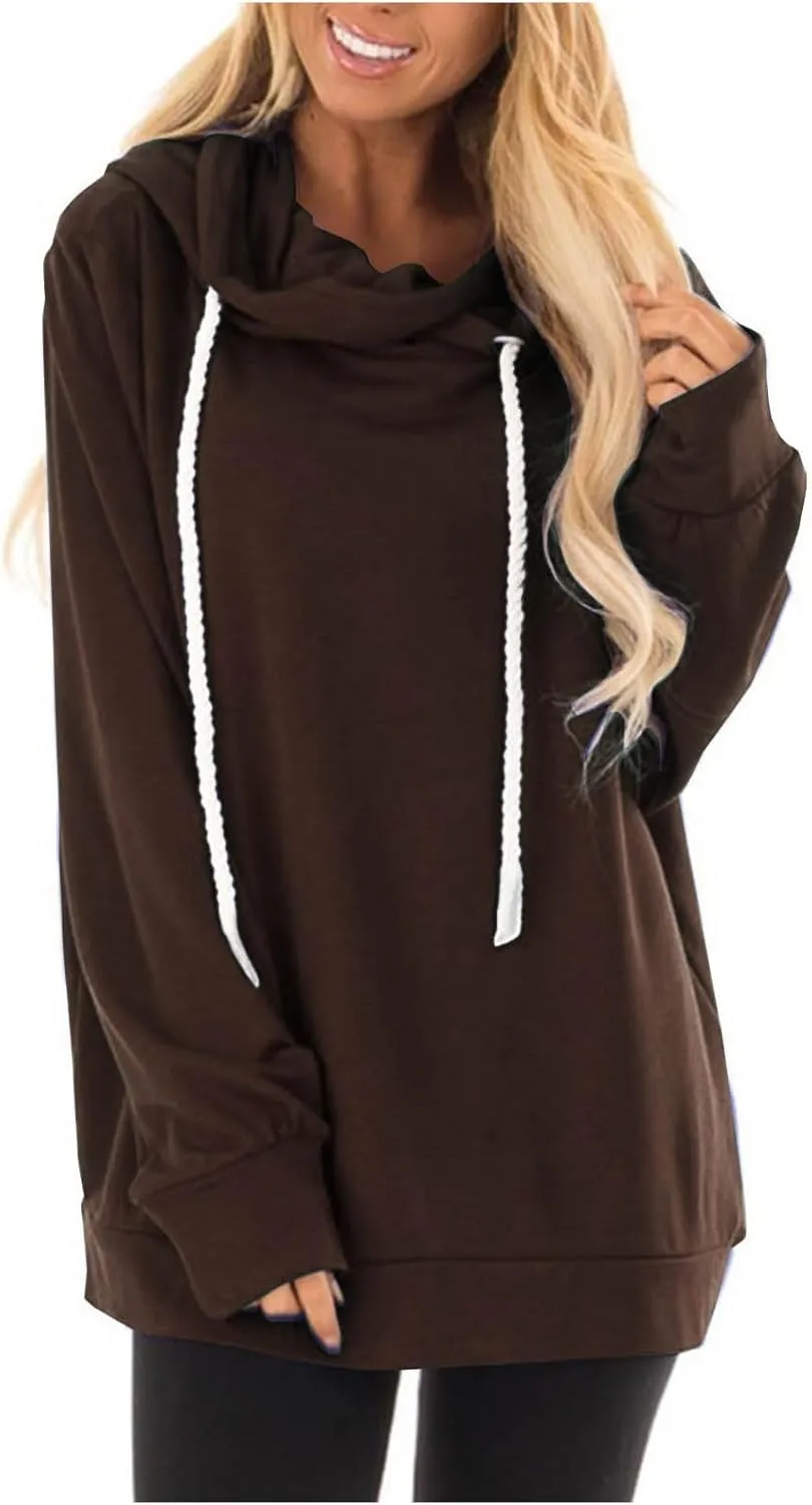 Womens Oversize Fleece Hoodies Casual Long Sleeve Sweatshirt Drawstring Tops Fashion Winter Fall y2k Outfits 2024