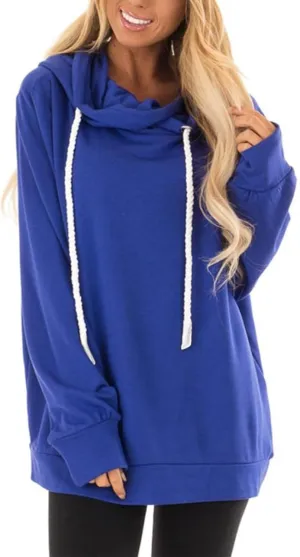 Womens Oversize Fleece Hoodies Casual Long Sleeve Sweatshirt Drawstring Tops Fashion Winter Fall y2k Outfits 2024