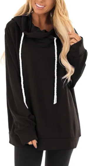 Womens Oversize Fleece Hoodies Casual Long Sleeve Sweatshirt Drawstring Tops Fashion Winter Fall y2k Outfits 2024