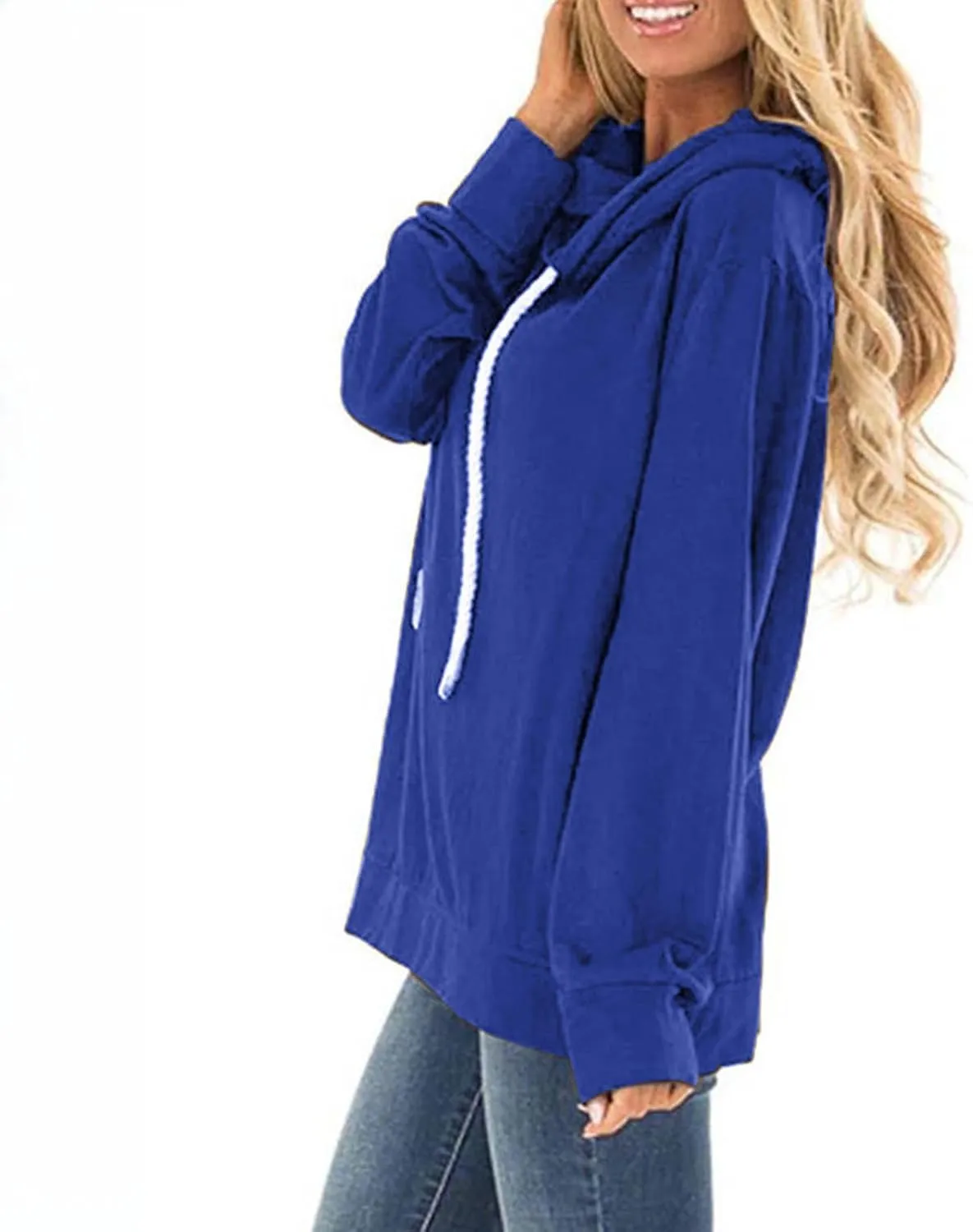 Womens Oversize Fleece Hoodies Casual Long Sleeve Sweatshirt Drawstring Tops Fashion Winter Fall y2k Outfits 2024