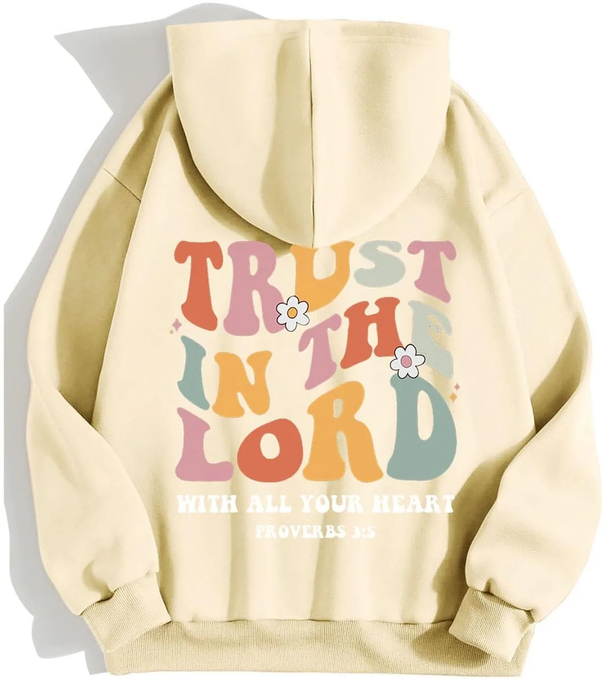 Womens Pullover Fleece Hoodie Trust In The Lord Christian Religious Sayings Pullover Hoodies Sweatshirt