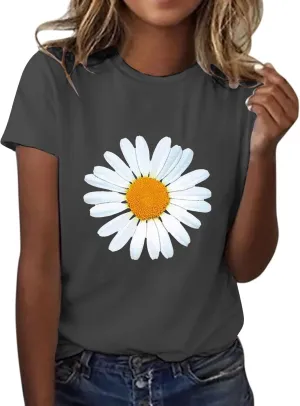 Womens Short Sleeve Blouse Tops Crew Neck Tunic Butterfly Print Cute Tops 2024 Summer Graphic Tee Daily Casual Shirt