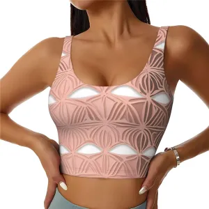 Women's Sports Bra Elastic Sports Vest Yoga Tank Top Tops Shirts Quick Dry Fabric Rose Gold Pattern Backgrounds Pattern XX-Large